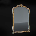 Elegant Mirror With Ornate Gold Frame And Intricate Carving Details