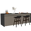 Bar chair combination 3d model