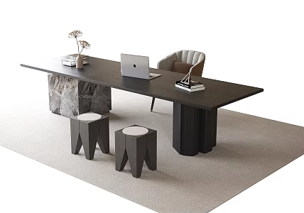 Modern Desk Chair Desk Stool 3d model