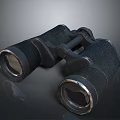 Vintage Black Leather Binoculars With Clear Lenses And Durable Metal Frame