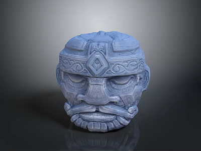 Traditional Headdress With Intricate Carved Design And Decorative Patterns 3d model