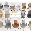 Assorted Single Chairs With Various Designs Colors And Styles For Home Office 3d model