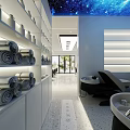 Elegant Bright Modern Beauty Hair Salon Interior Design With Complete Set Of Professional Hairdressing Facilities