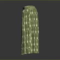 Women's Stylish Green Pleated Skirt With White Geometric Patterns Design