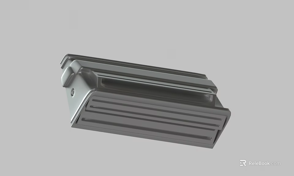 Durable Aluminum Alloy Industrial Component With Parallel Strips And Sleek Surface 3d model 