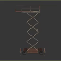 Orange Mobile Scissor Lift With Safety Railings For Aerial Work Operations