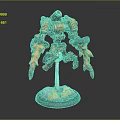 Mechanical Game Movie Character With Flame Arms Cannon And Colorful Decorative Base