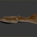 Brown Textured Flat Ray Fish With Long Tail And Detailed Skin Pattern 3d model