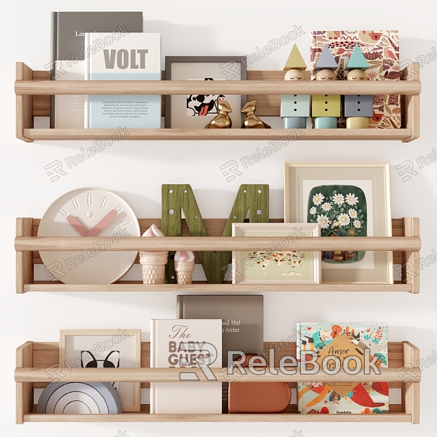 Modern Wall Shelf Children's Books model