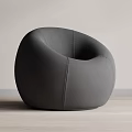 Modern Gray Rounded Single Seater Sofa For Minimalist Living Room Interior
