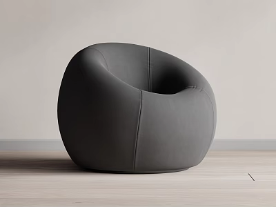 Modern Gray Rounded Single Seater Sofa For Minimalist Living Room Interior 3d model