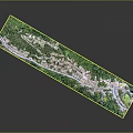 Detailed Residential Community Scale Model With Green Vegetation Roads And Buildings