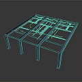 Industrial Metal Frame Equipment With Support Beams And Internal Wiring Components