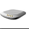 Gray Tabletop Household Appliance With Circular Top And Golden Buttons