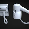 White Panasonic Wall Mounted And Handheld Hair Dryers As Daily Electrical Appliances