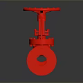 Household Essentials Red Gate Valve With Wheel Handle For Home Plumbing Use