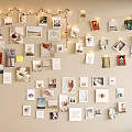Cozy Wall Hanging Decor With Photo Card Displays And String Lights