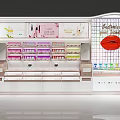 Beauty Hairdressing Display Counter With Cosmetics Color Products And Red Lips Fashion Logo