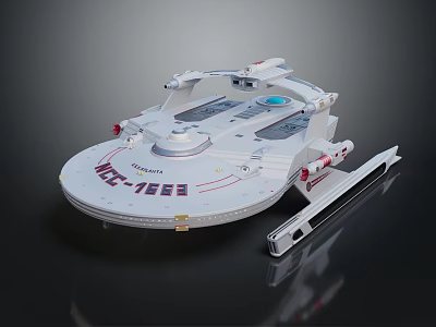 Star Trek NX 01 Starship Model With Detailed White Design And Display Stand 3d model