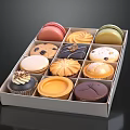 Assorted Dessert Box With Macarons Cookies Cupcakes And Chocolate Treats