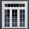 White Double Doors With Glass Panels And Various Window Styles For Home Interior