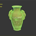 Traditional Carved Vase Featuring Sculpted Dragon Handles And Painted Figure Landscape Designs