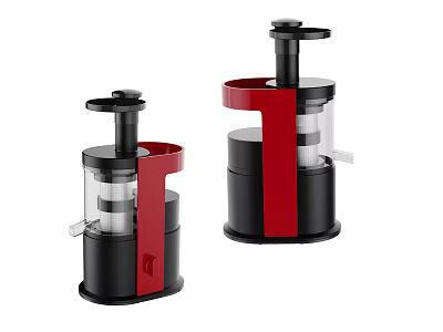 Two Stylish Black Red Electric Juicers For Modern Daily Kitchen Use 3d model