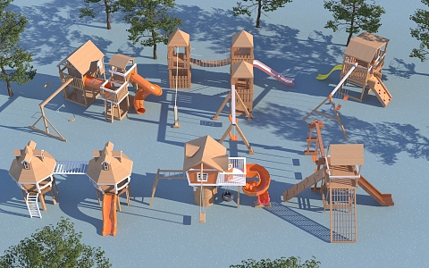 Children's Equipment Combination Modern Amusement Equipment 3d model