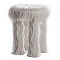 Soft Blue Furry Stool With Various Color Options For Home Decor