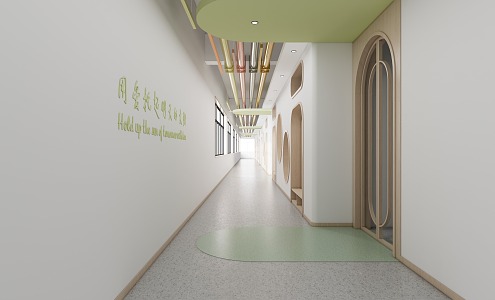 Modern aisle kindergarten aisle 3d model