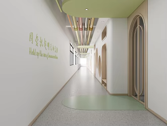 Modern aisle kindergarten aisle 3d model