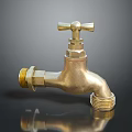 Brass Faucet With Classic Cross Handle And Vintage Design For Home Use