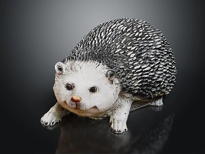 Realistic Hedgehog Figurine With Detailed Spiky Back And White Face Home Decor Piece 3d model