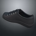 Black Low Top Casual Sports Shoes With Shoelaces Comfortable Design For Daily Wear