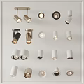 Various Modern Design Downlights And Spotlights For Interior Lighting Decoration 3d model