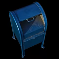 Blue Public Mailbox With Metal Structure For Community Postal Services