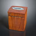 Elegant Solid Wooden Storage Box With Square Design Top Opening And Metal Accent