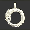 Elegant Golden Coiled Dragon Design Pendant With Shiny Detailed Textured Surface