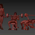 Group of People Lifting Barbells And Dumbbells During Gym Workout