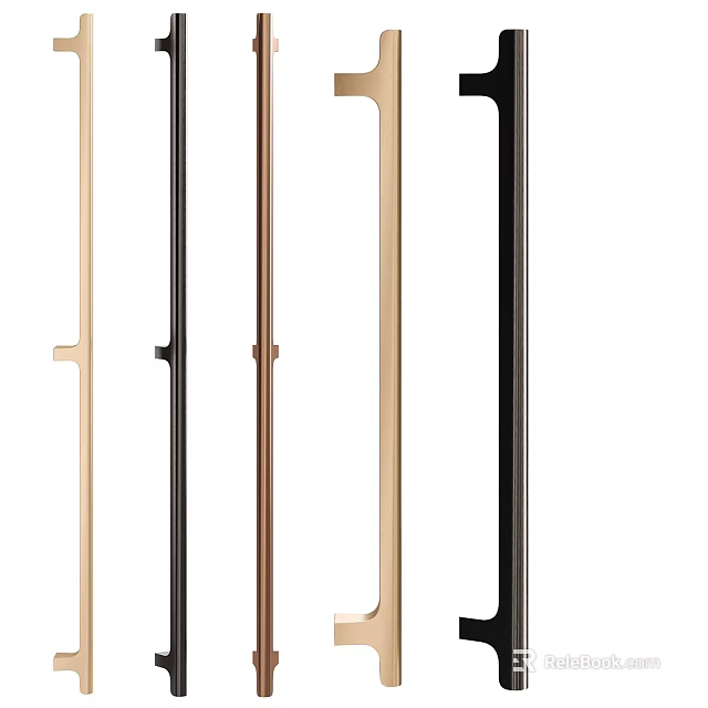 Metal Cabinet Handles In Modern Design With Multiple Colors For Home Furniture 3d model 