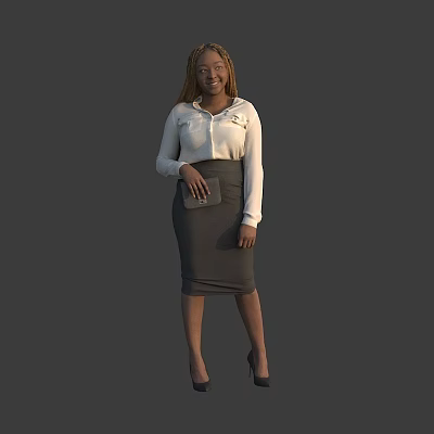 foreign woman black professional woman 3d model