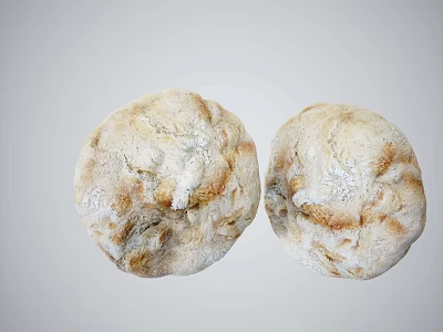 Freshly Baked Artisan Bread Loaves With Crusty Surface And Golden Brown Color 3d model