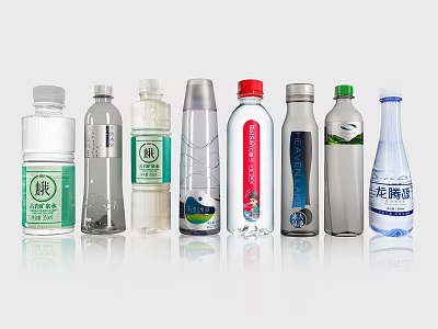 Assorted Bottled Beverages With Various Brands And Colorful Labels On 3d model