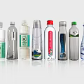 Assorted Bottled Beverages With Various Brands And Colorful Labels On
