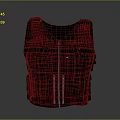 Stylish Red And Black Tactical Vest With Multiple Pockets Front Zipper Design 3d model