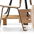 Modern Leisure Chairs With Wooden And Metal Frames In Black And Natural Tones