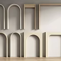Modern Arched Door Frame Designs With Diverse Shapes And Neutral Tones 3d model