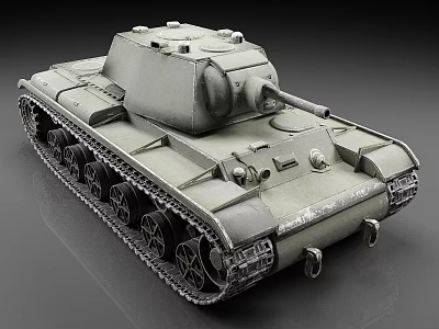 Vintage Military Tank Design With Detailed Metal Tracks Turret And Cannon 3d model