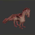 Realistic 3D Dragon Model With Brown Scales And Winged Body Standing On Gray Background