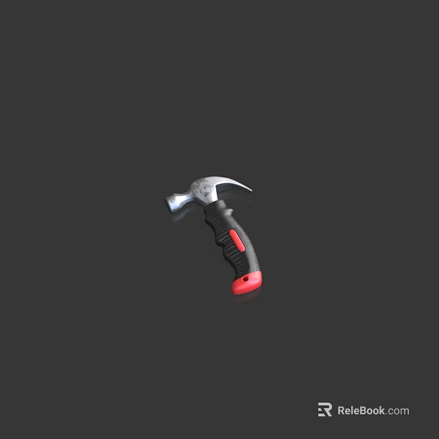 Durable Steel Claw Hammer With Ergonomic Rubber Grip For DIY Projects 3d model